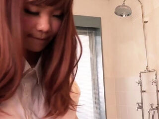 Ultra-kinky Anju Akane, with ample orbs, blows bone -