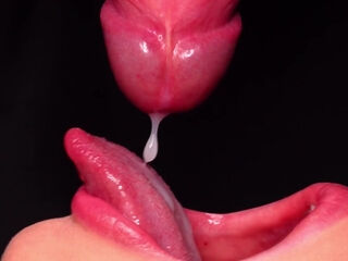 Step-mom gives sensuous blowage and gulps batter till the last glob - Close Up